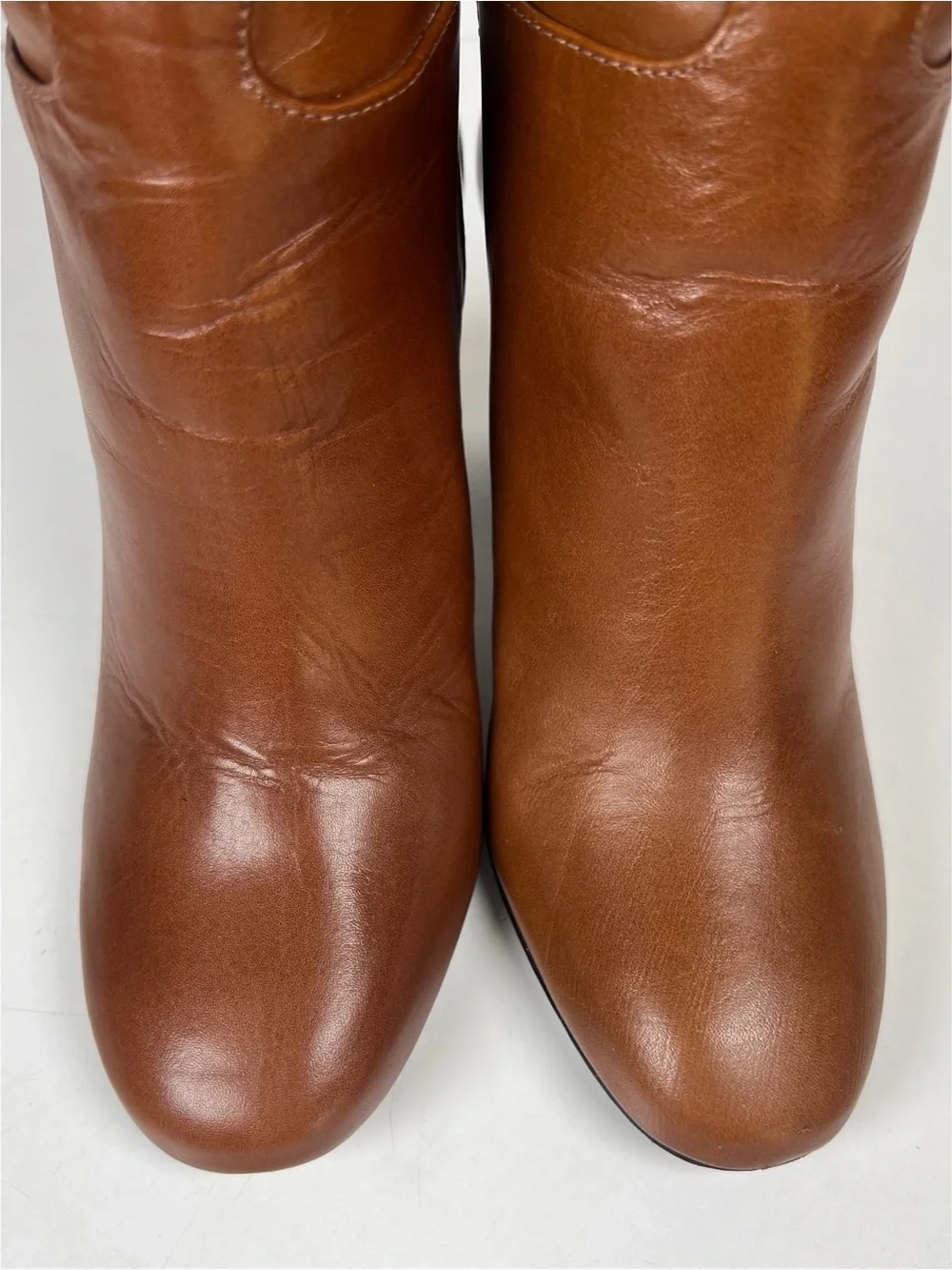 TORY BURCH Women’s Size 5M Carmelite Brown Leather Devon Block Heel Tall Boot